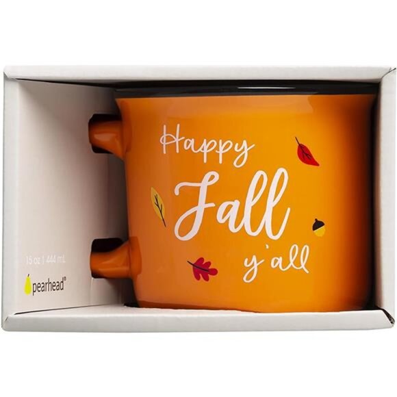 Happy Fall Y'all Mug, Autumn Coffee Mug, Home Dećor Accessories, Orange, 15oz - Picture 6 of 7